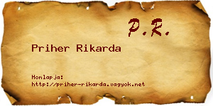 Priher Rikarda névjegykártya